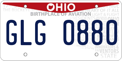 OH license plate GLG0880