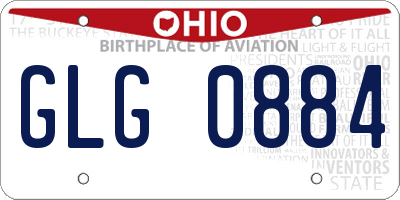 OH license plate GLG0884