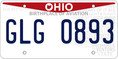 OH license plate GLG0893