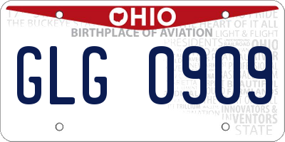 OH license plate GLG0909