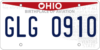 OH license plate GLG0910