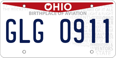 OH license plate GLG0911