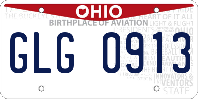 OH license plate GLG0913