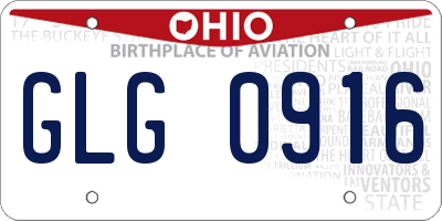 OH license plate GLG0916