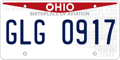 OH license plate GLG0917