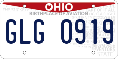 OH license plate GLG0919