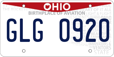 OH license plate GLG0920