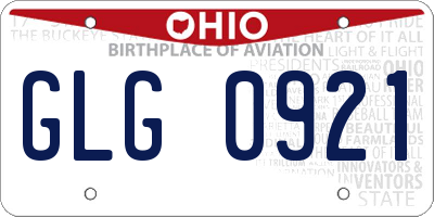 OH license plate GLG0921