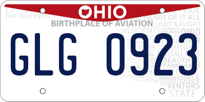 OH license plate GLG0923