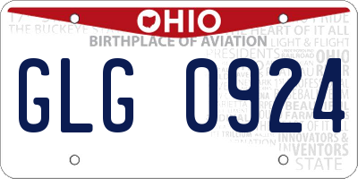 OH license plate GLG0924