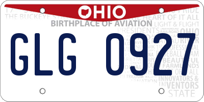 OH license plate GLG0927