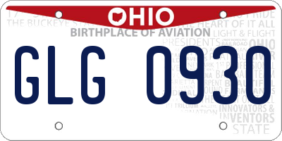 OH license plate GLG0930