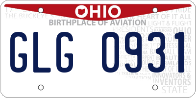 OH license plate GLG0931