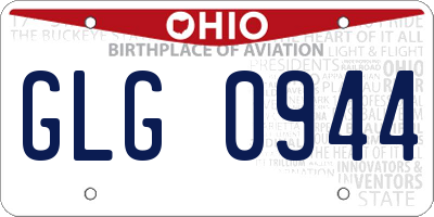 OH license plate GLG0944