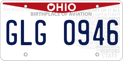 OH license plate GLG0946