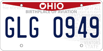 OH license plate GLG0949