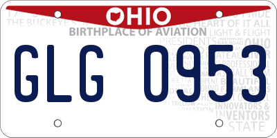 OH license plate GLG0953