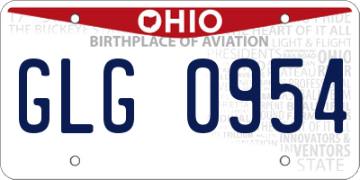 OH license plate GLG0954