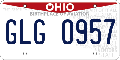 OH license plate GLG0957