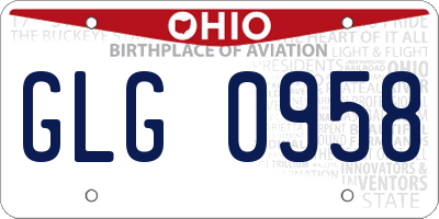 OH license plate GLG0958