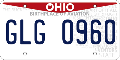 OH license plate GLG0960
