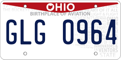 OH license plate GLG0964