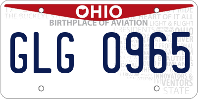 OH license plate GLG0965