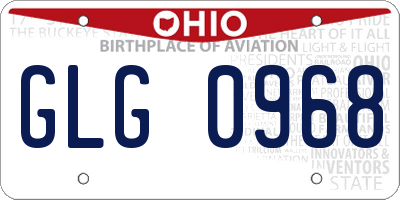 OH license plate GLG0968
