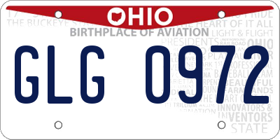 OH license plate GLG0972