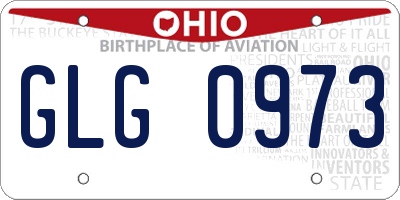 OH license plate GLG0973