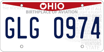OH license plate GLG0974