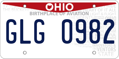 OH license plate GLG0982