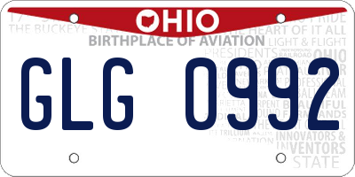 OH license plate GLG0992