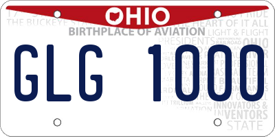OH license plate GLG1000
