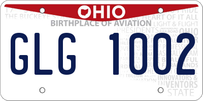 OH license plate GLG1002