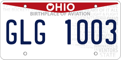 OH license plate GLG1003