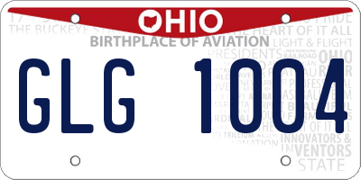 OH license plate GLG1004
