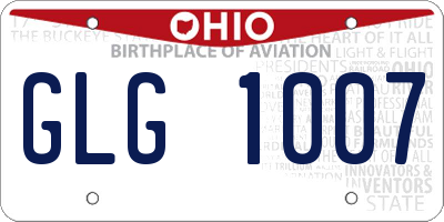 OH license plate GLG1007