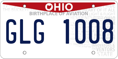 OH license plate GLG1008