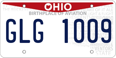 OH license plate GLG1009