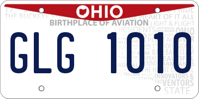 OH license plate GLG1010