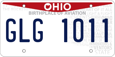 OH license plate GLG1011