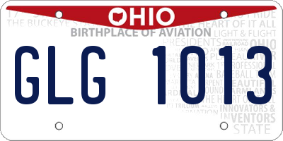 OH license plate GLG1013