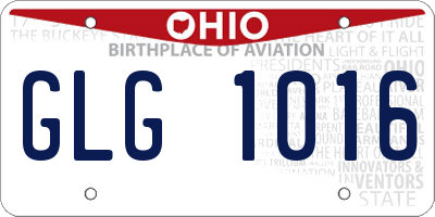 OH license plate GLG1016