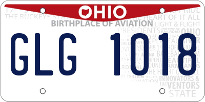 OH license plate GLG1018