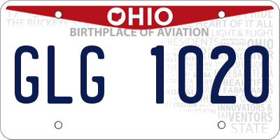 OH license plate GLG1020