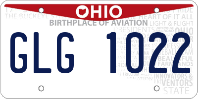OH license plate GLG1022
