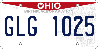 OH license plate GLG1025