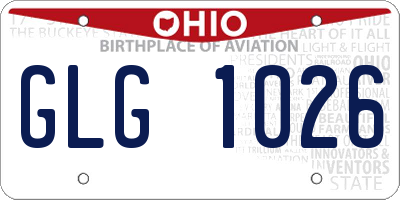 OH license plate GLG1026