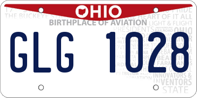 OH license plate GLG1028